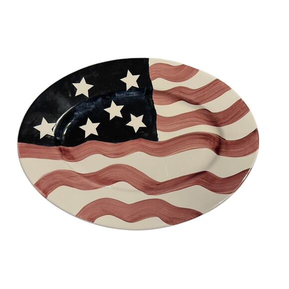 VTG Lillian Vernon Patriotic Platter Stars Stripes July 4th Memorial Labor Day - Picture 1 of 8